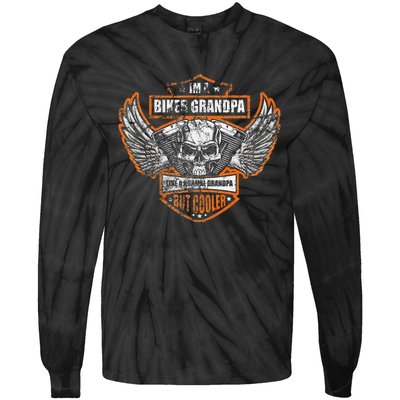 Funny IM A Biker Grandpa Like A Normal Grandpa But Cooler Tie-Dye Long Sleeve Shirt