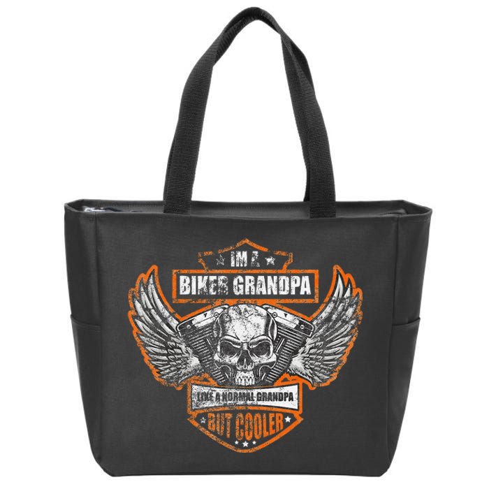 Funny IM A Biker Grandpa Like A Normal Grandpa But Cooler Zip Tote Bag