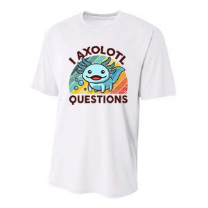 Funny I Axolotl Questions Retro Cute Youth Performance Sprint T-Shirt