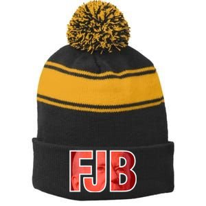 FJB Image Apparel Stripe Pom Pom Beanie