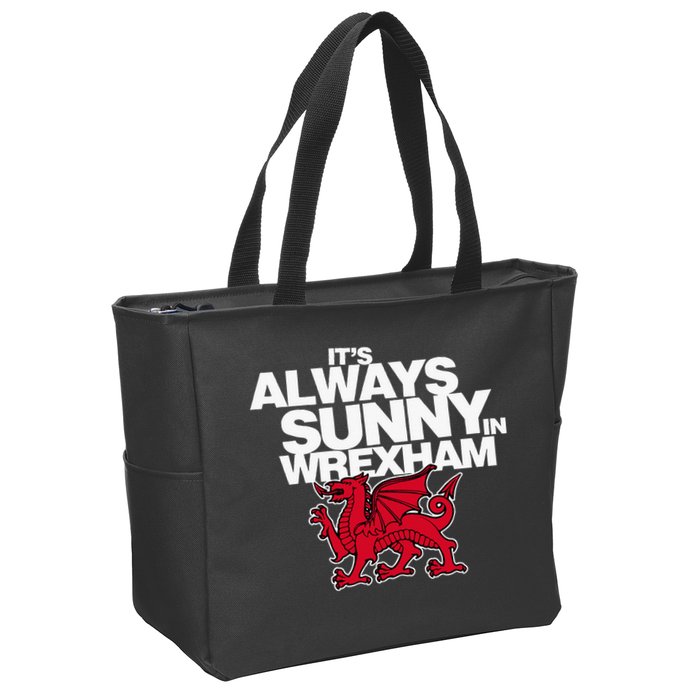 Funny ItS Always Sunny In Wrexham Wales Dragon Zip Tote Bag