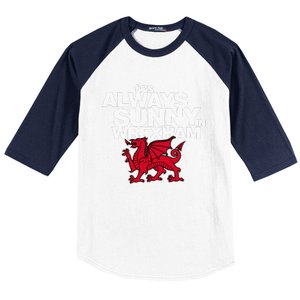 Funny ItS Always Sunny In Wrexham Wales Dragon Baseball Sleeve Shirt