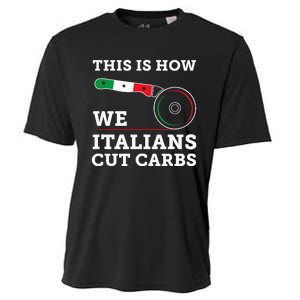 Funny Italian American How Italians Cut Carbs Pizza Slice Cooling Performance Crew T-Shirt