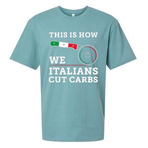 Funny Italian American How Italians Cut Carbs Pizza Slice Sueded Cloud Jersey T-Shirt