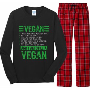 Funny I Am Still A Vegan Vegetarian Healthy Love Haters Long Sleeve Pajama Set