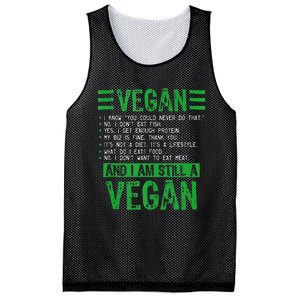 Funny I Am Still A Vegan Vegetarian Healthy Love Haters Mesh Reversible Basketball Jersey Tank