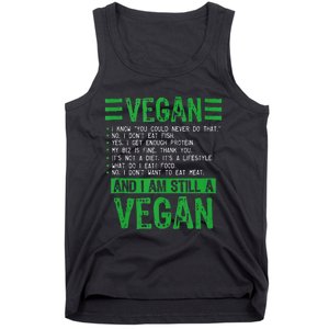 Funny I Am Still A Vegan Vegetarian Healthy Love Haters Tank Top