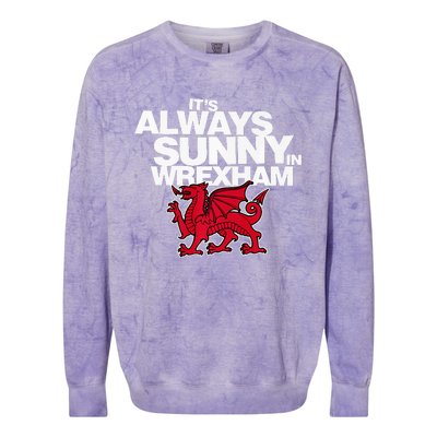 Funny It's Always Sunny in Wrexham Wales Dragon  Colorblast Crewneck Sweatshirt