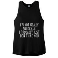 Funny Introvert Antisocial Ladies PosiCharge Tri-Blend Wicking Tank