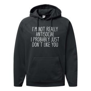 Funny Introvert Antisocial Performance Fleece Hoodie