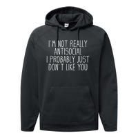 Funny Introvert Antisocial Performance Fleece Hoodie