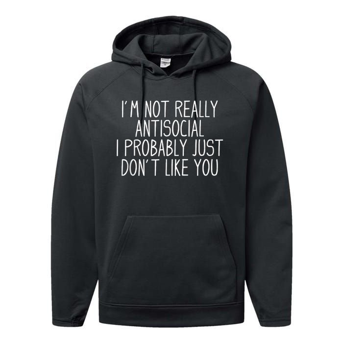 Funny Introvert Antisocial Performance Fleece Hoodie