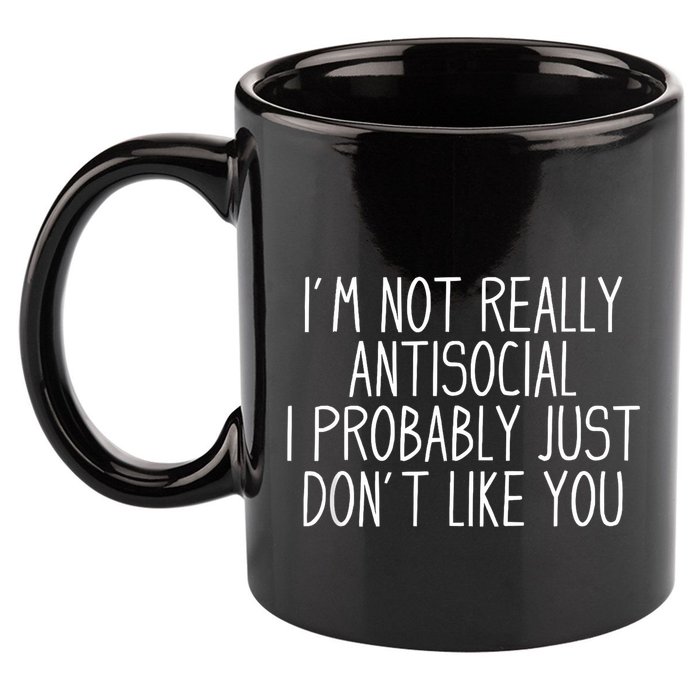 Funny Introvert Antisocial 11oz C Handle Ceramic Mug
