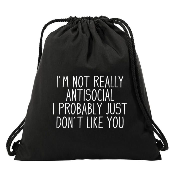 Funny Introvert Antisocial Drawstring Bag