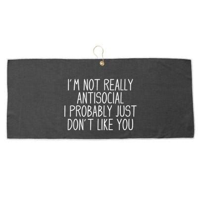Funny Introvert Antisocial Large Microfiber Waffle Golf Towel