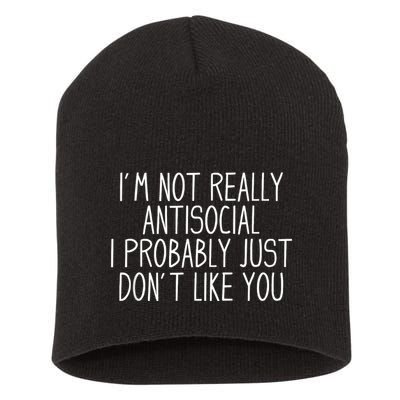 Funny Introvert Antisocial Short Acrylic Beanie