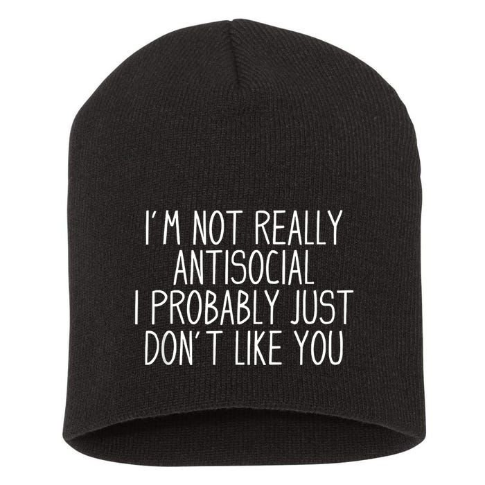 Funny Introvert Antisocial Short Acrylic Beanie