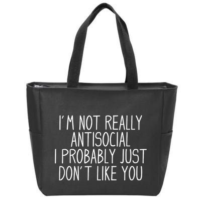 Funny Introvert Antisocial Zip Tote Bag