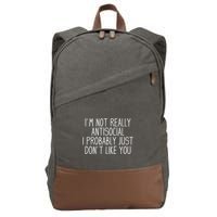 Funny Introvert Antisocial Cotton Canvas Backpack