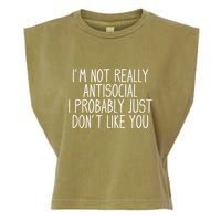 Funny Introvert Antisocial Garment-Dyed Women's Muscle Tee