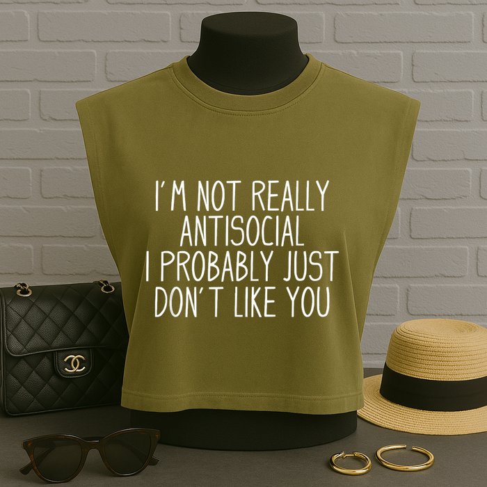 Funny Introvert Antisocial Garment-Dyed Women's Muscle Tee