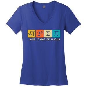 Funny I Ate Some Pie Pi Day Math Nerd Geek Sum Pi 3 14 Gift Women's V-Neck T-Shirt