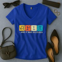 Funny I Ate Some Pie Pi Day Math Nerd Geek Sum Pi 3 14 Gift Women's V-Neck T-Shirt