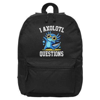 Funny I Axolotl Questions 16 in Basic Backpack