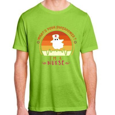 Funny Im A Nurse Whats Your Superpower ? Retro Vintage Cute Gift Adult ChromaSoft Performance T-Shirt