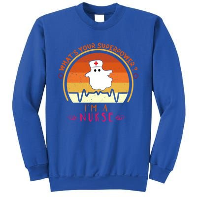 Funny Im A Nurse Whats Your Superpower ? Retro Vintage Cute Gift Sweatshirt