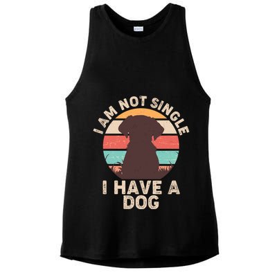Funny I Am Not Single I Have A Dog Ladies PosiCharge Tri-Blend Wicking Tank