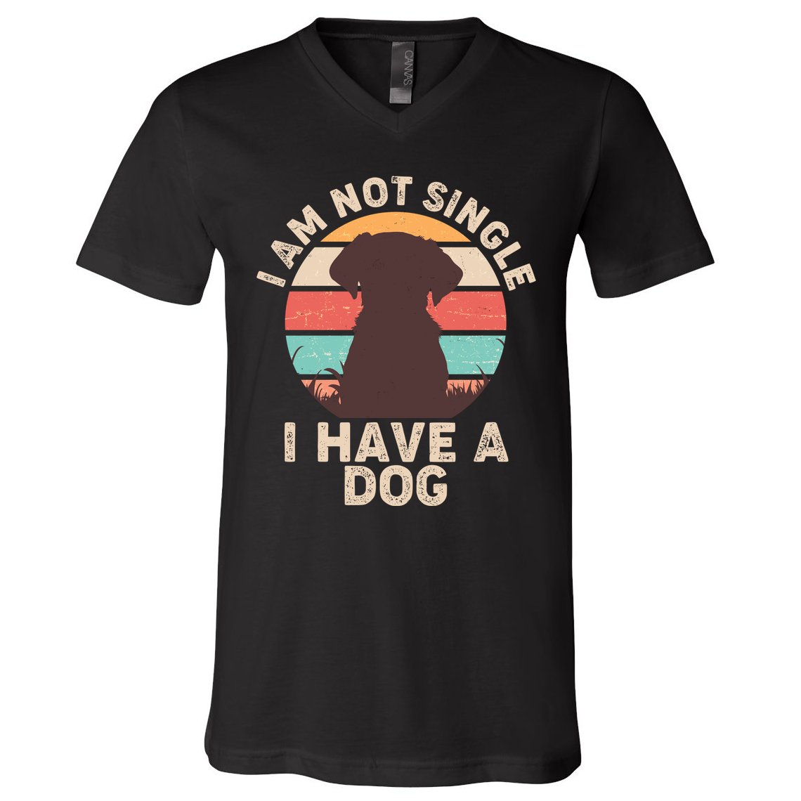 Funny I Am Not Single I Have A Dog V-Neck T-Shirt