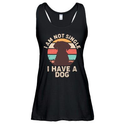 Funny I Am Not Single I Have A Dog Ladies Essential Flowy Tank