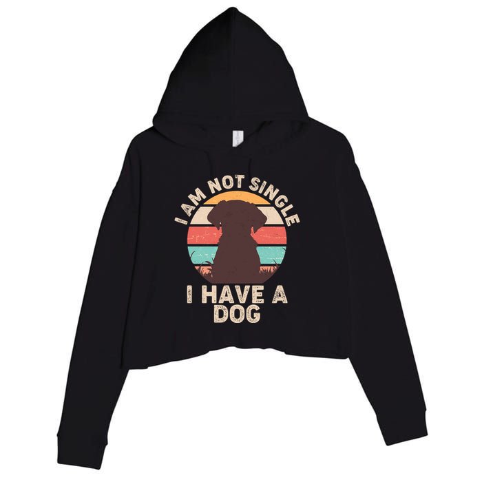 Funny I Am Not Single I Have A Dog Crop Fleece Hoodie