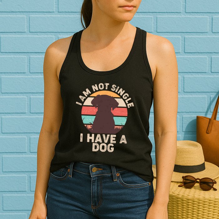 Funny I Am Not Single I Have A Dog Womens Tank Top