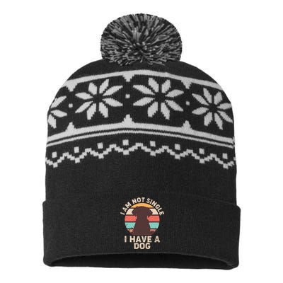 Funny I Am Not Single I Have A Dog USA-Made Snowflake Beanie