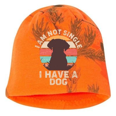 Funny I Am Not Single I Have A Dog Kati - Camo Knit Beanie