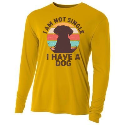 Funny I Am Not Single I Have A Dog Cooling Performance Long Sleeve Crew