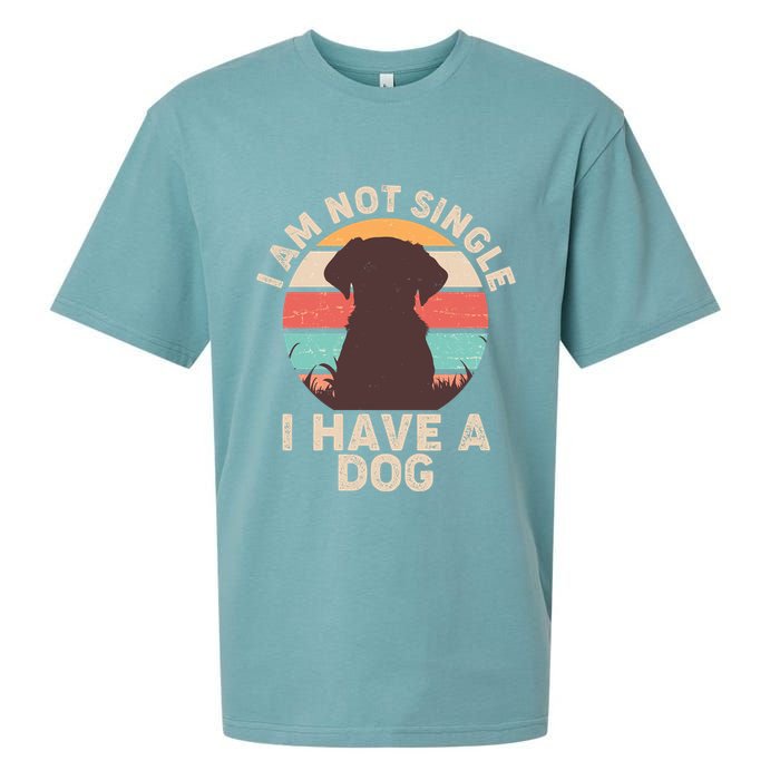 Funny I Am Not Single I Have A Dog Sueded Cloud Jersey T-Shirt