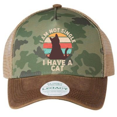 Funny I Am Not Single I Have A Cat Legacy Tie Dye Trucker Hat