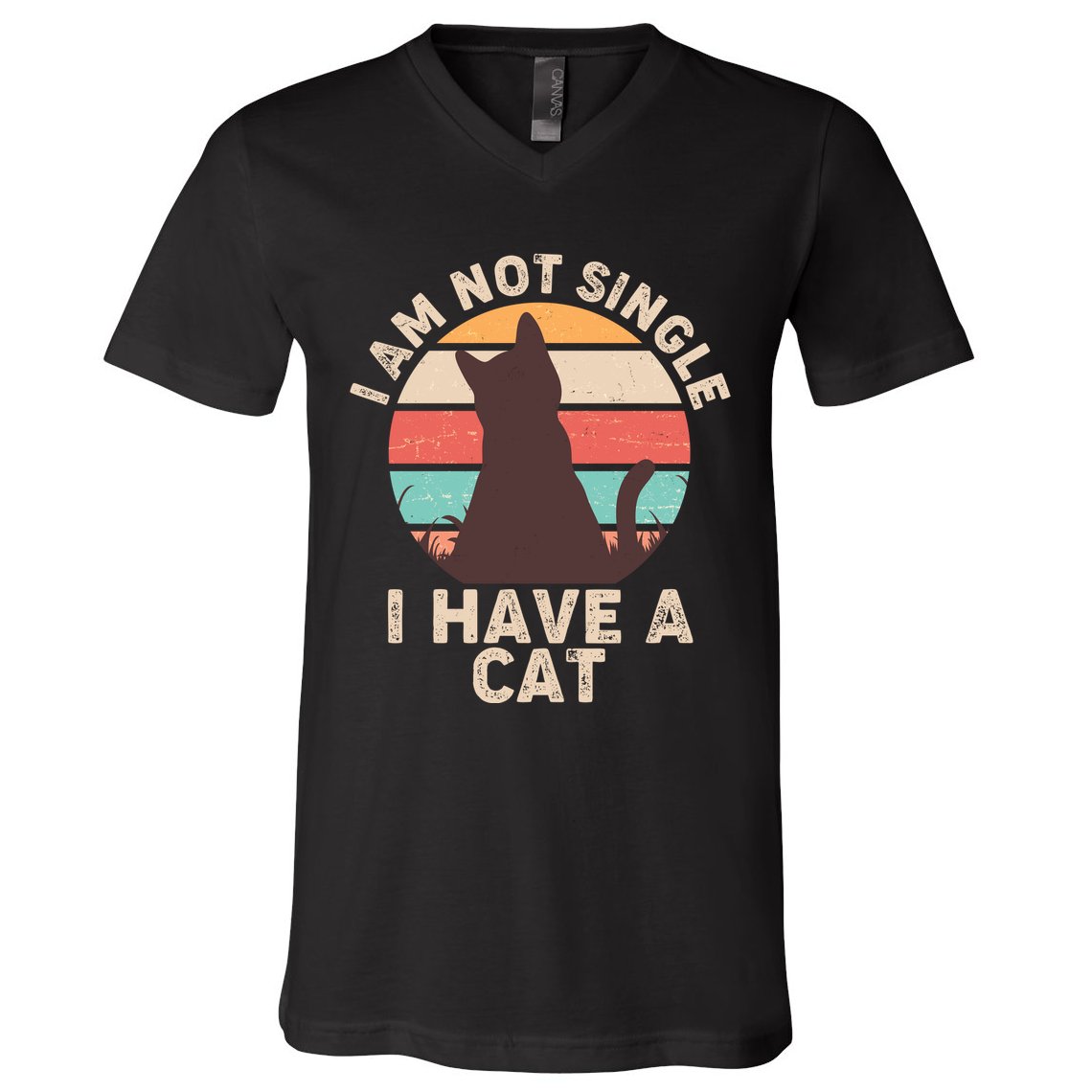 Funny I Am Not Single I Have A Cat V-Neck T-Shirt