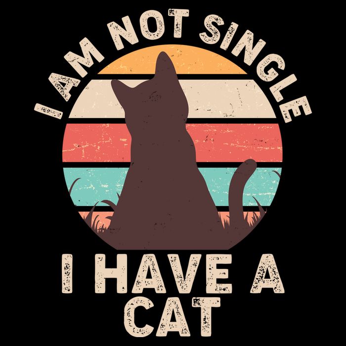 Funny I Am Not Single I Have A Cat Flat Bill Trucker Hat