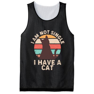 Funny I Am Not Single I Have A Cat Mesh Reversible Basketball Jersey Tank
