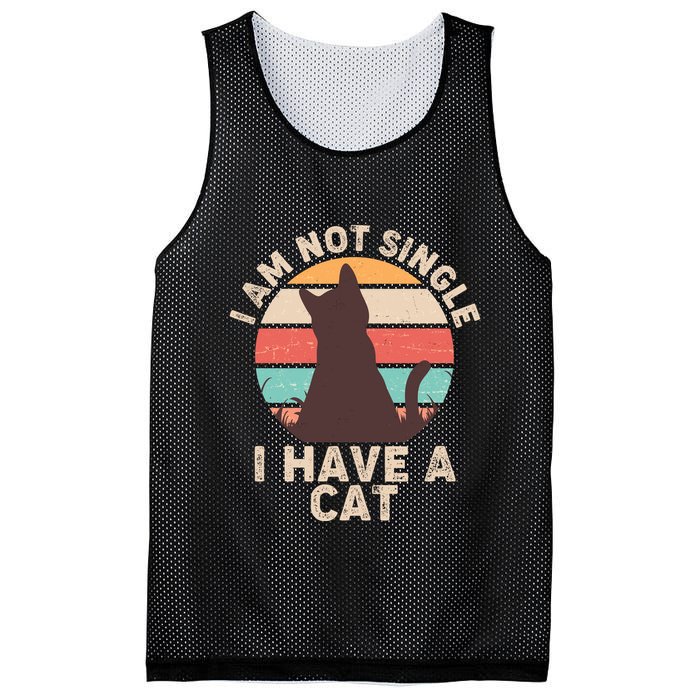 Funny I Am Not Single I Have A Cat Mesh Reversible Basketball Jersey Tank