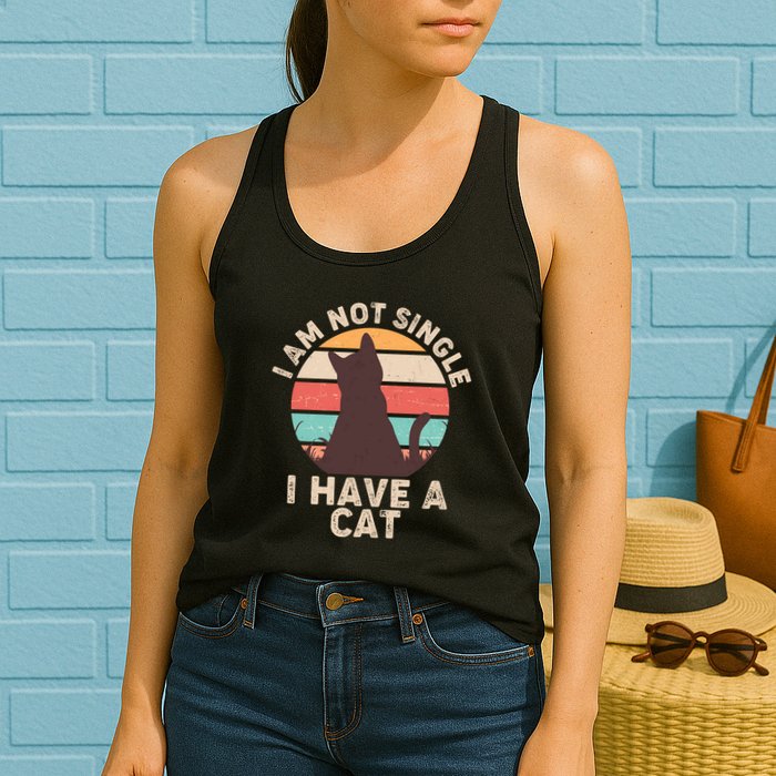 Funny I Am Not Single I Have A Cat Womens Tank Top