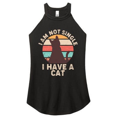 Funny I Am Not Single I Have A Cat Women's Perfect Tri Rocker Tank
