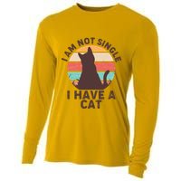 Funny I Am Not Single I Have A Cat Cooling Performance Long Sleeve Crew