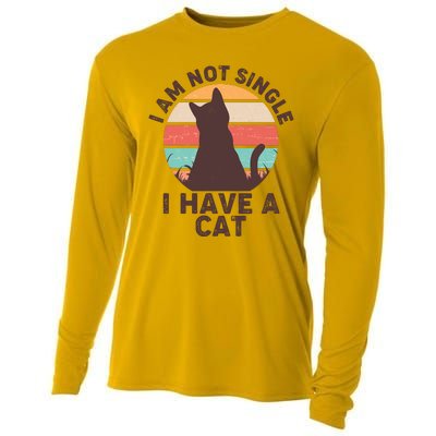 Funny I Am Not Single I Have A Cat Cooling Performance Long Sleeve Crew