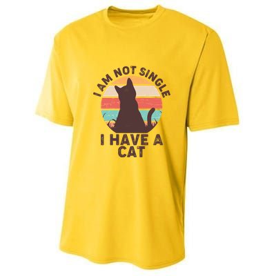 Funny I Am Not Single I Have A Cat Youth Performance Sprint T-Shirt