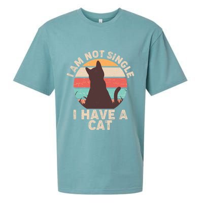 Funny I Am Not Single I Have A Cat Sueded Cloud Jersey T-Shirt